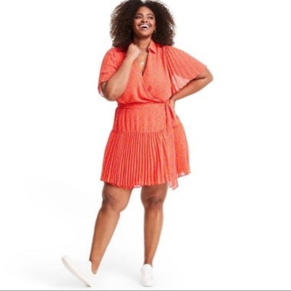 ALEXIS for Target Collab Orange Flutter Wrap Dress size 1X 3X 4X - Picture 2 of 10